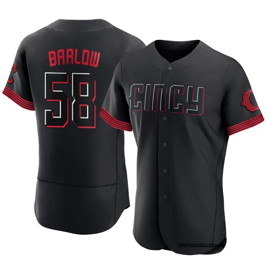 Scott Barlow Men's Cincinnati Reds Black Authentic 2023 City Connect Jersey
