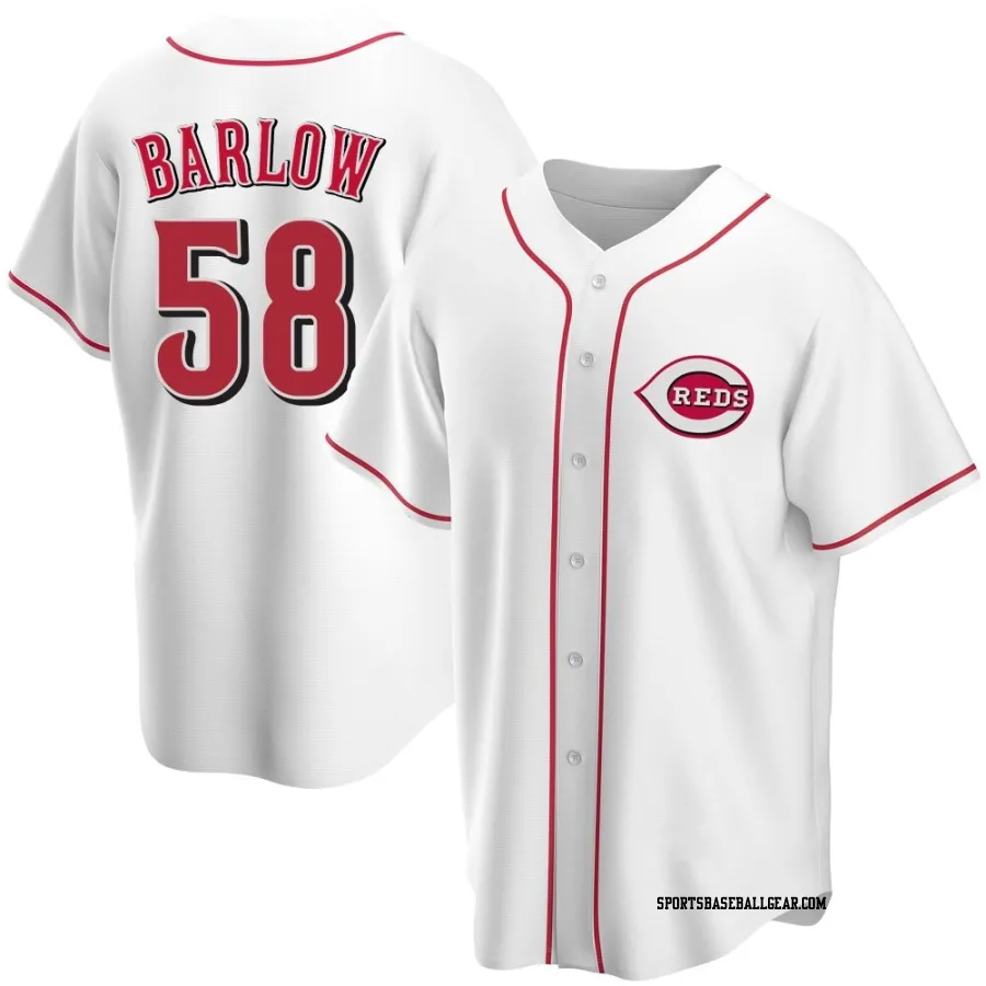 Scott Barlow Men's Cincinnati Reds White Replica Home Jersey