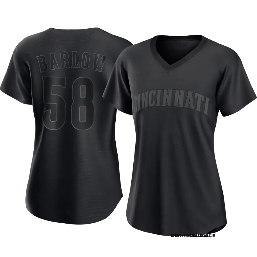 Scott Barlow Women's Cincinnati Reds Black Replica Pitch Fashion Jersey