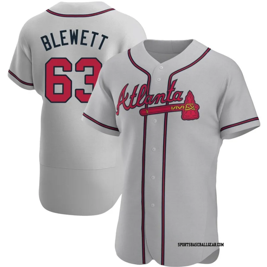 Scott Blewett Men's Atlanta Braves Gray Authentic Road Jersey
