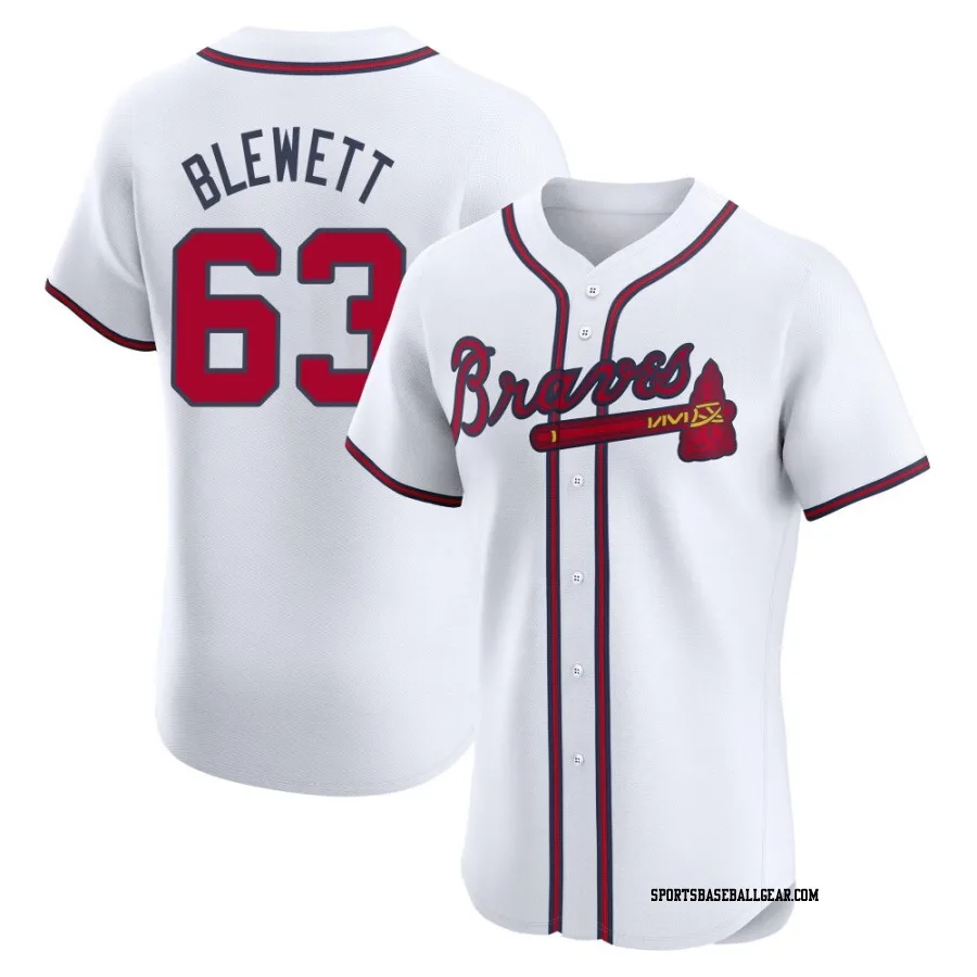 Scott Blewett Men's Atlanta Braves White Elite Home Jersey