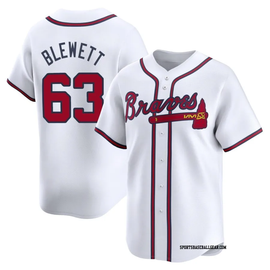 Scott Blewett Men's Atlanta Braves White Limited Home Jersey