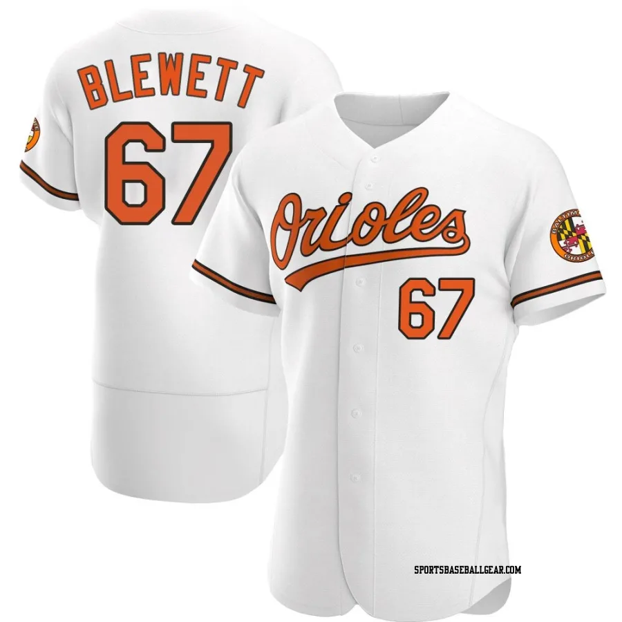 Scott Blewett Men's Baltimore Orioles White Authentic Home Jersey