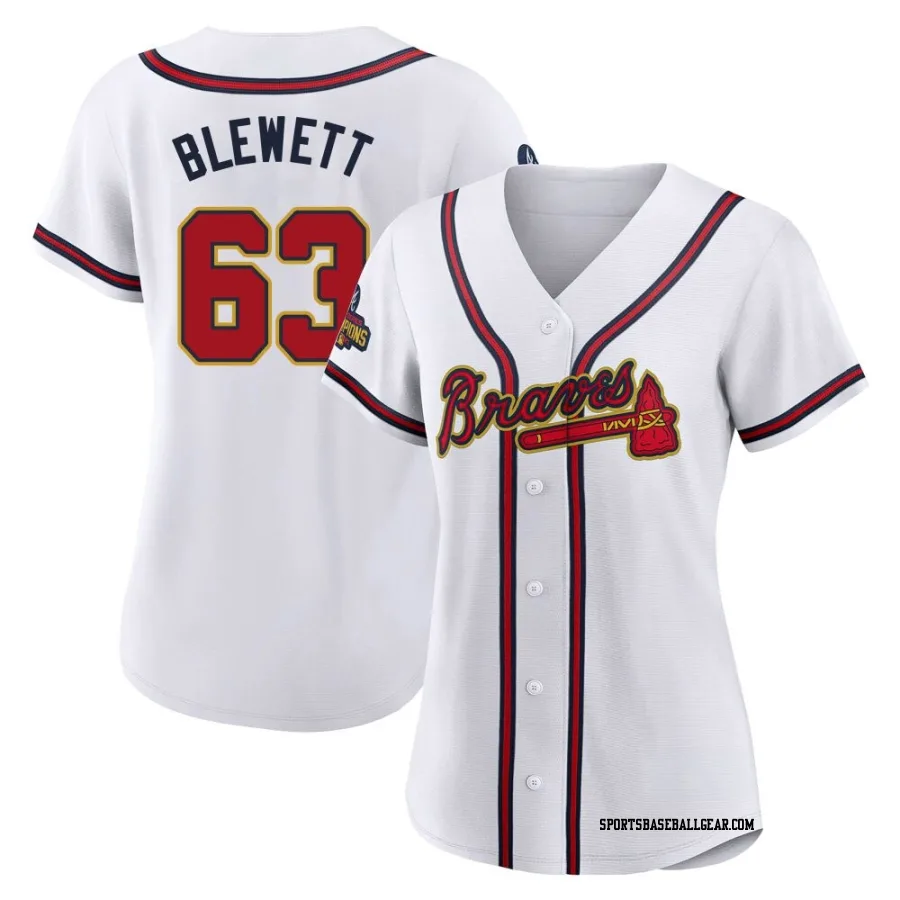 Scott Blewett Women's Atlanta Braves Gold Authentic White 2022 Program Jersey