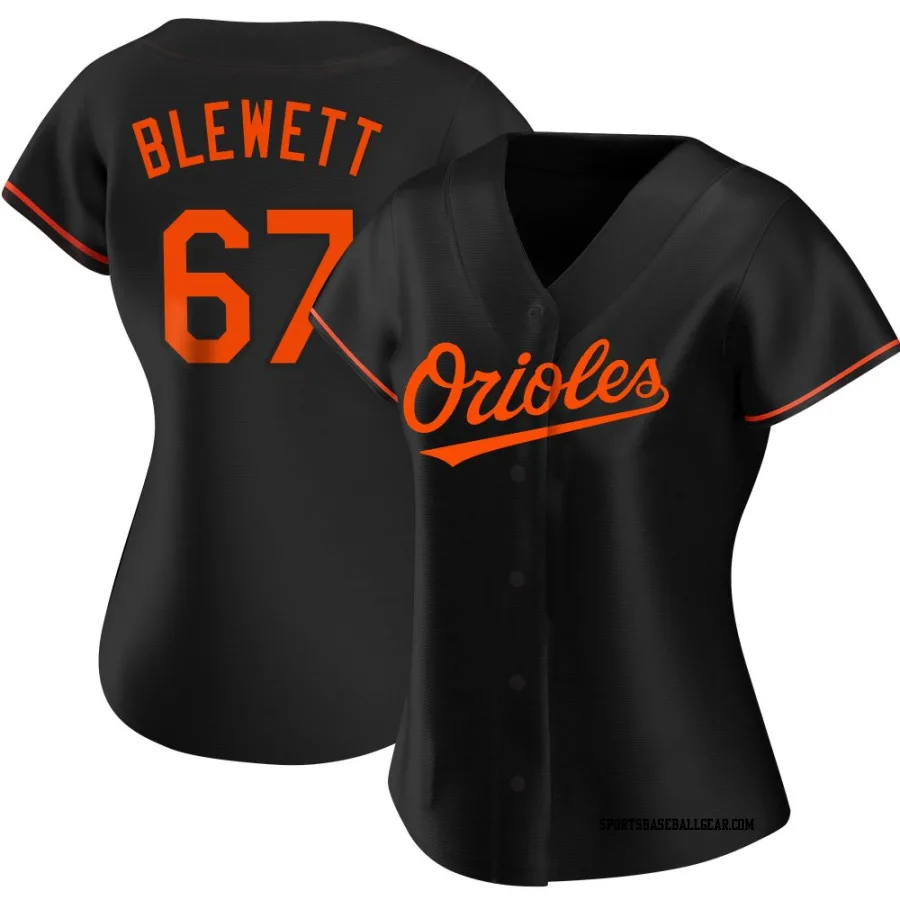 Scott Blewett Women's Baltimore Orioles Black Authentic Alternate Jersey