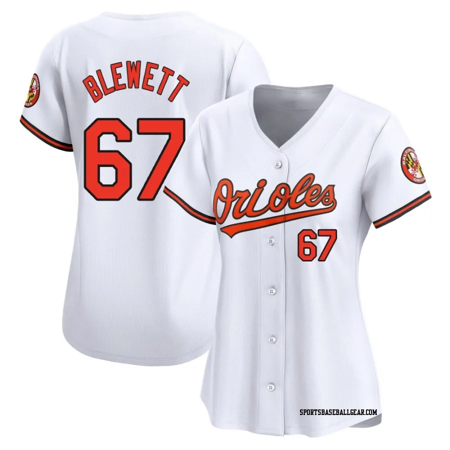 Scott Blewett Women's Baltimore Orioles White Limited Home Jersey