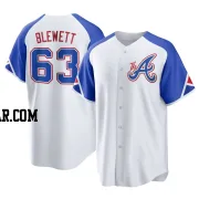 Scott Blewett Youth Atlanta Braves White Replica 2023 City Connect Jersey