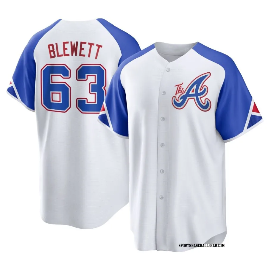 Scott Blewett Youth Atlanta Braves White Replica 2023 City Connect Jersey