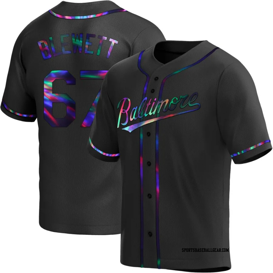 Scott Blewett Youth Baltimore Orioles Black Holographic Replica Alternate Jersey