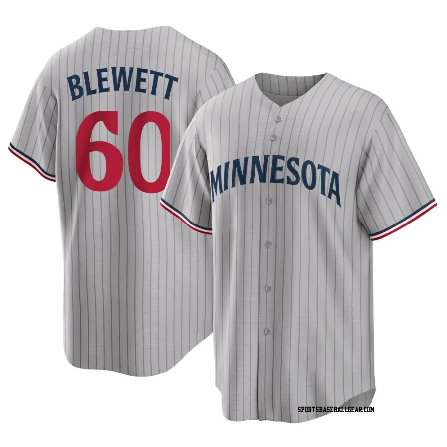 Scott Blewett Youth Minnesota Twins Gray Replica Road Jersey
