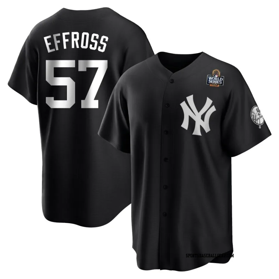 Scott Effross Men's New York Yankees Black/White Replica 2024 World Series Jersey