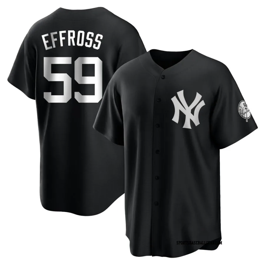 Scott Effross Men's New York Yankees Black/White Replica Jersey