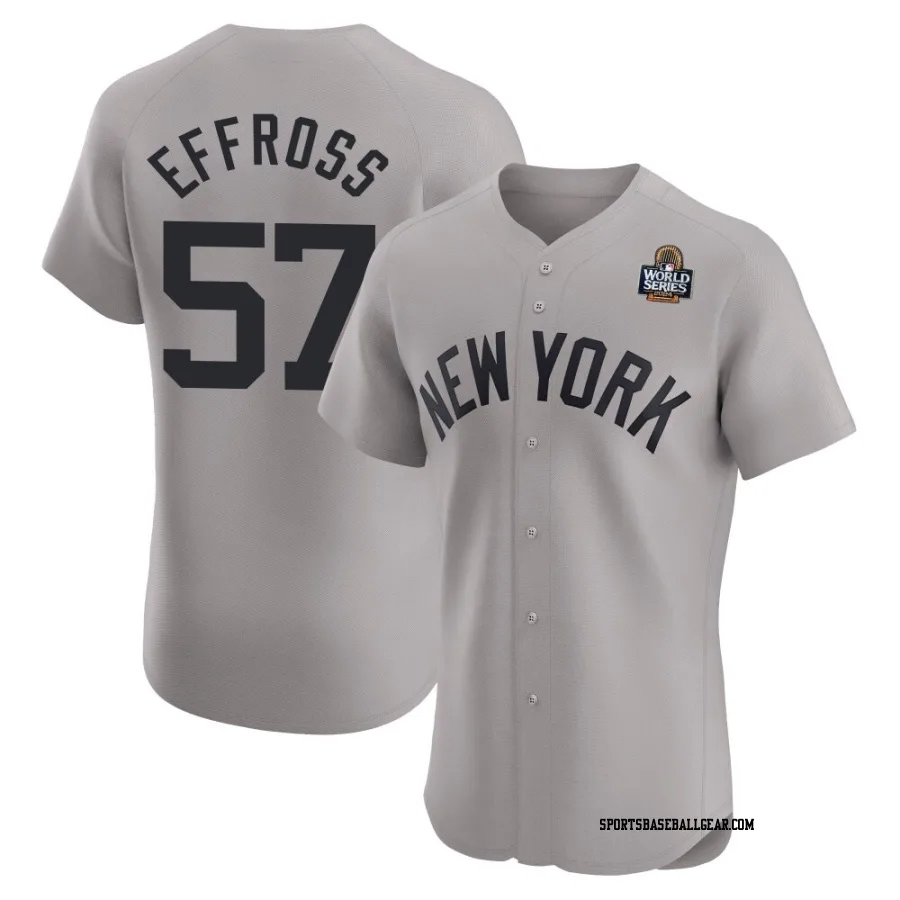 Scott Effross Men's New York Yankees Gray Elite Road 2024 World Series Jersey