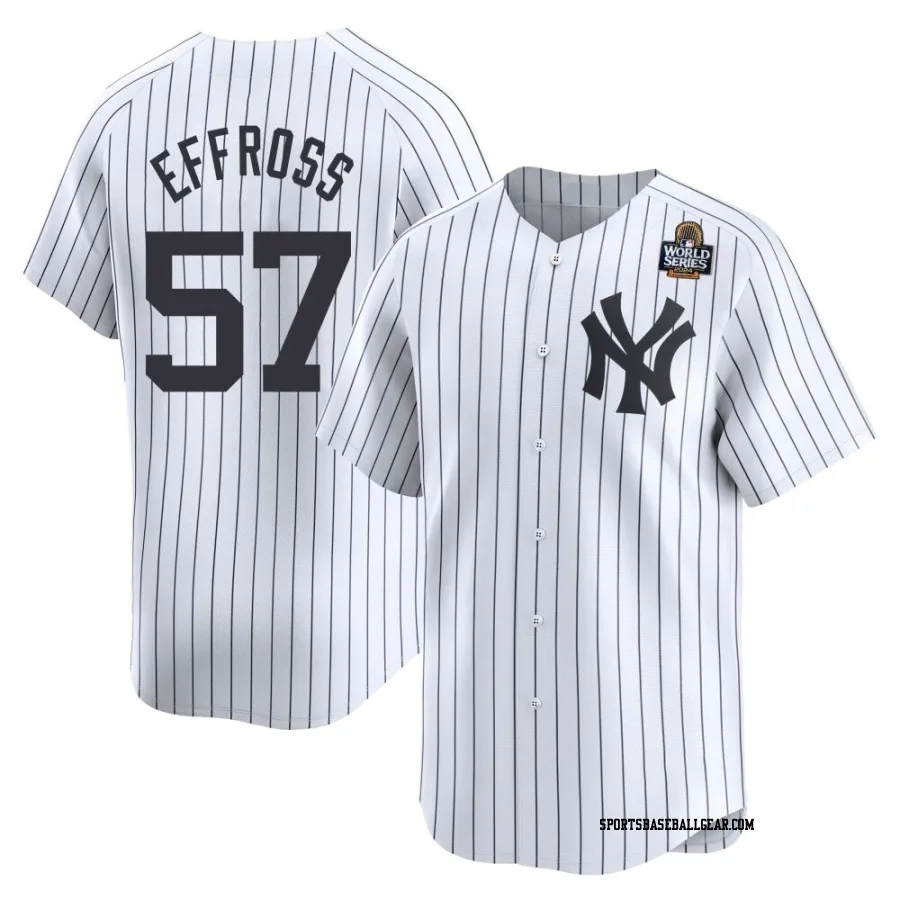 Scott Effross Men's New York Yankees White Limited Yankee Home 2024 World Series Jersey