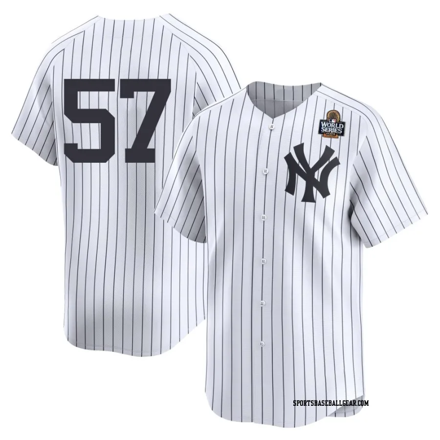 Scott Effross Men's New York Yankees White Limited Yankee Home 2nd 2024 World Series Jersey