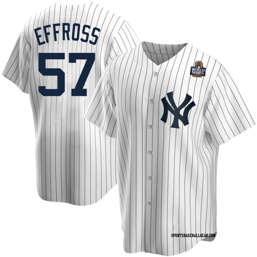 Scott Effross Youth New York Yankees White Replica Home 2024 World Series Jersey