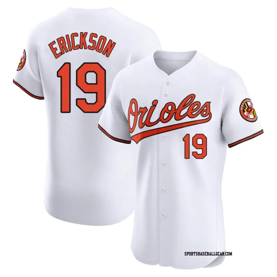 Scott Erickson Men's Baltimore Orioles White Elite Home Jersey