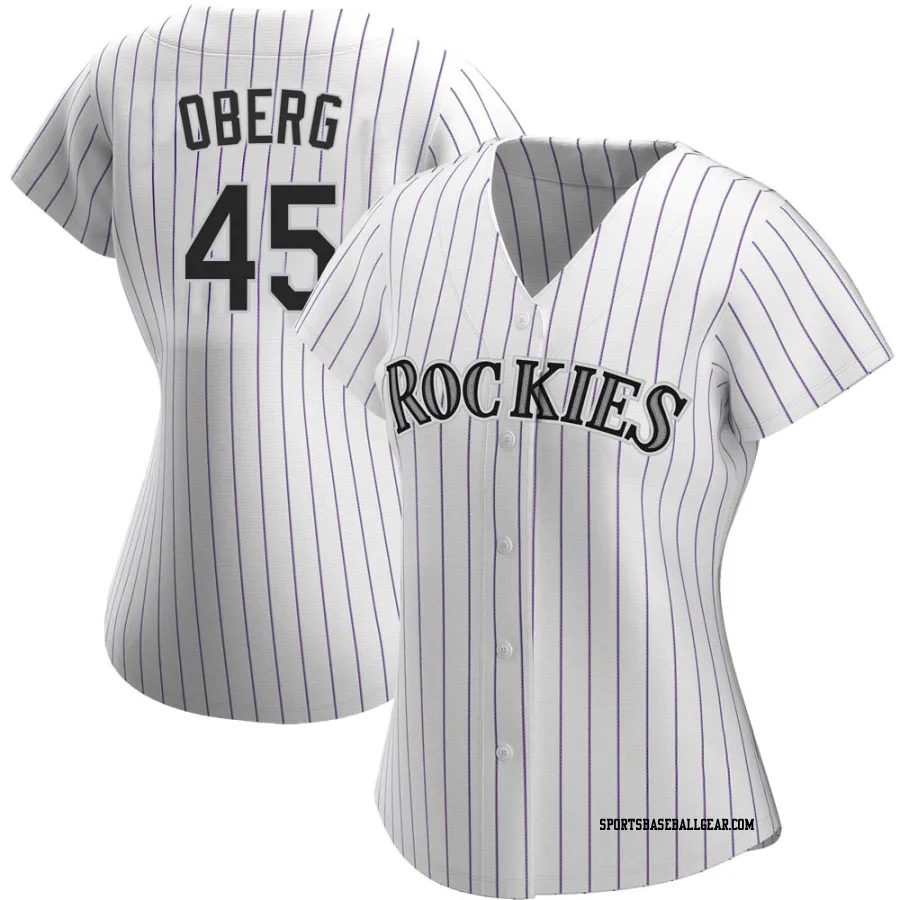 Scott Oberg Women's Colorado Rockies White Authentic Home Jersey