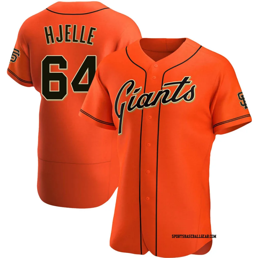 Sean Hjelle Men's San Francisco Giants Orange Authentic Alternate Jersey