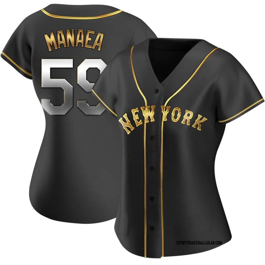 Sean Manaea Women's New York Mets Black Golden Replica Alternate Jersey