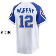 Sean Murphy Men's Atlanta Braves White Limited Throwback Cooperstown Collection Jersey