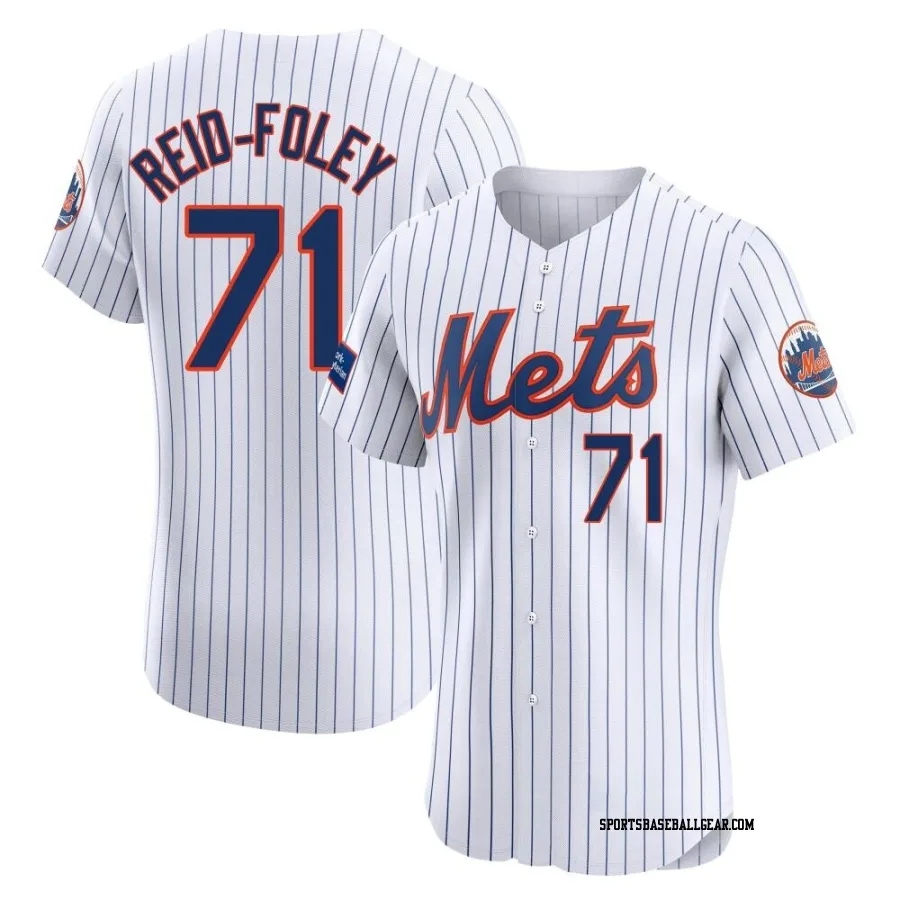Sean Reid-Foley Men's New York Mets White Elite Home Patch Jersey