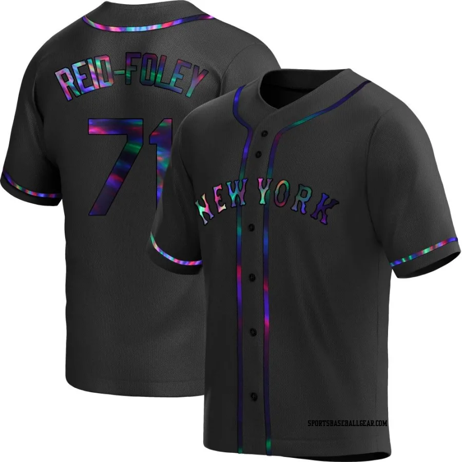 Sean Reid-Foley Youth New York Mets Black Holographic Replica Alternate Jersey