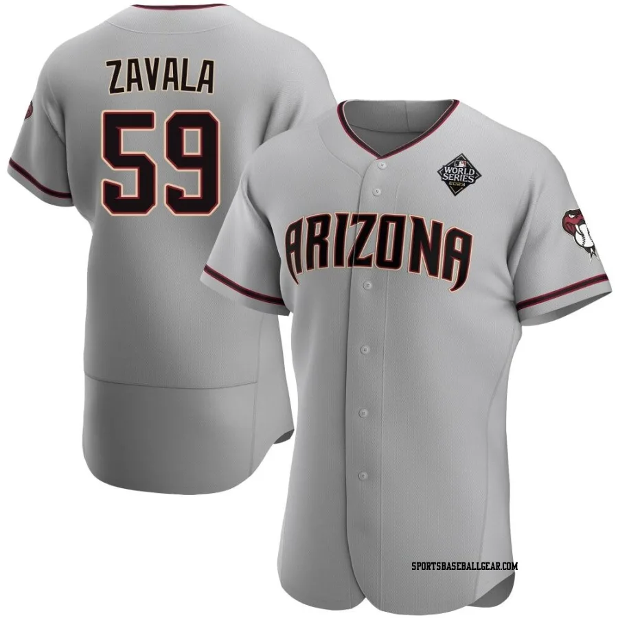 Seby Zavala Men's Arizona Diamondbacks Gray Authentic Road 2023 World Series Jersey