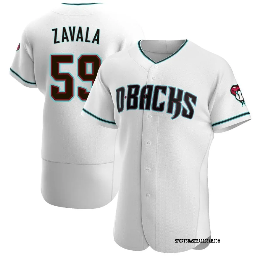 Seby Zavala Men's Arizona Diamondbacks White/Teal Authentic Alternate Jersey