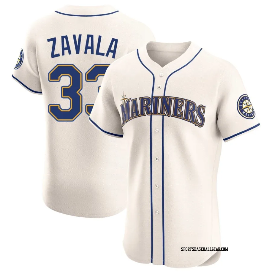 Seby Zavala Men's Seattle Mariners Cream Elite Alternate Jersey