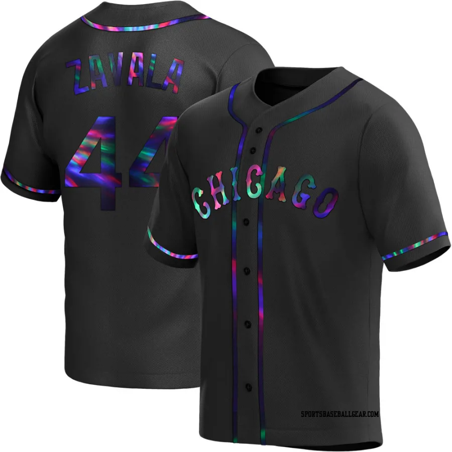 Seby Zavala Youth Chicago White Sox Black Holographic Replica Alternate Jersey