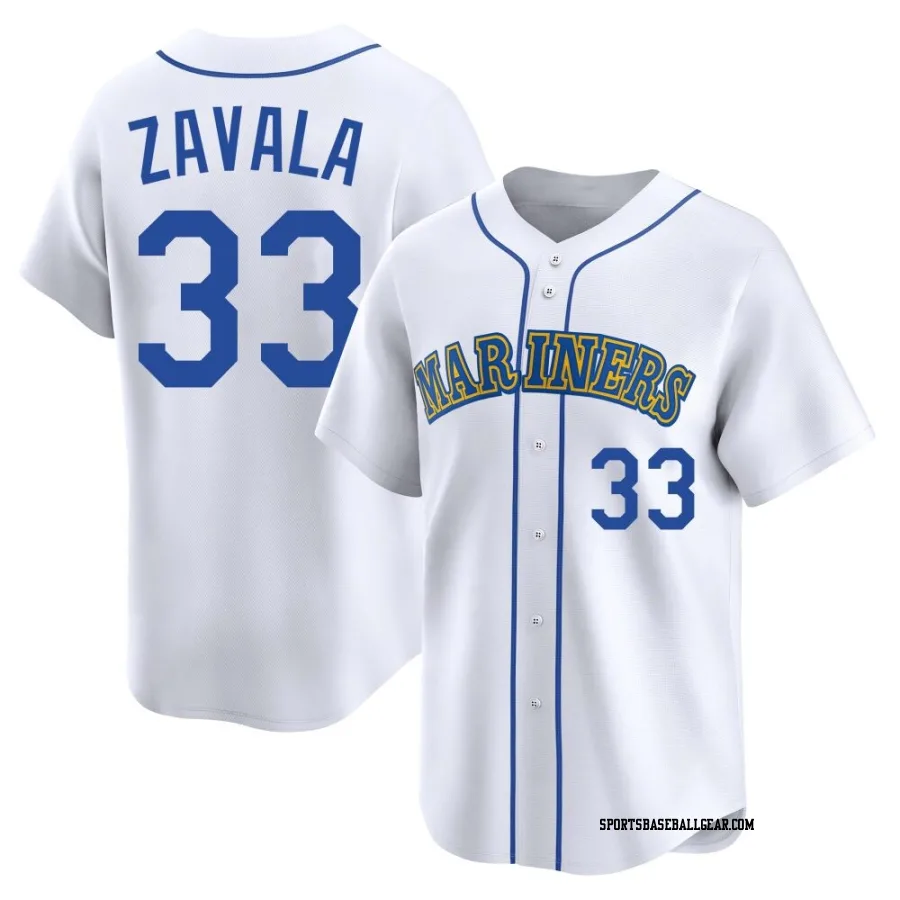 Seby Zavala Youth Seattle Mariners White Limited Throwback Cooperstown Collection Jersey