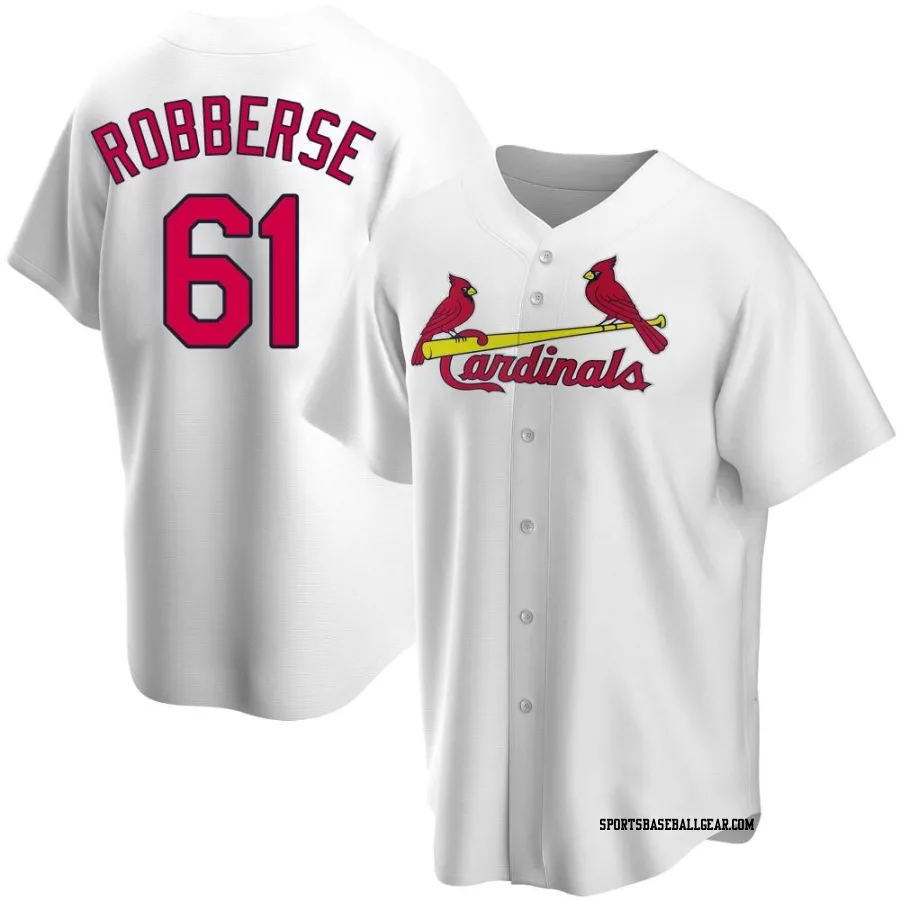 Sem Robberse Men's St. Louis Cardinals White Replica Home Jersey