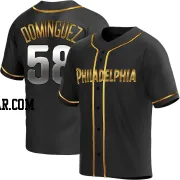 Seranthony Dominguez Youth Philadelphia Phillies Black Golden Replica Alternate Jersey