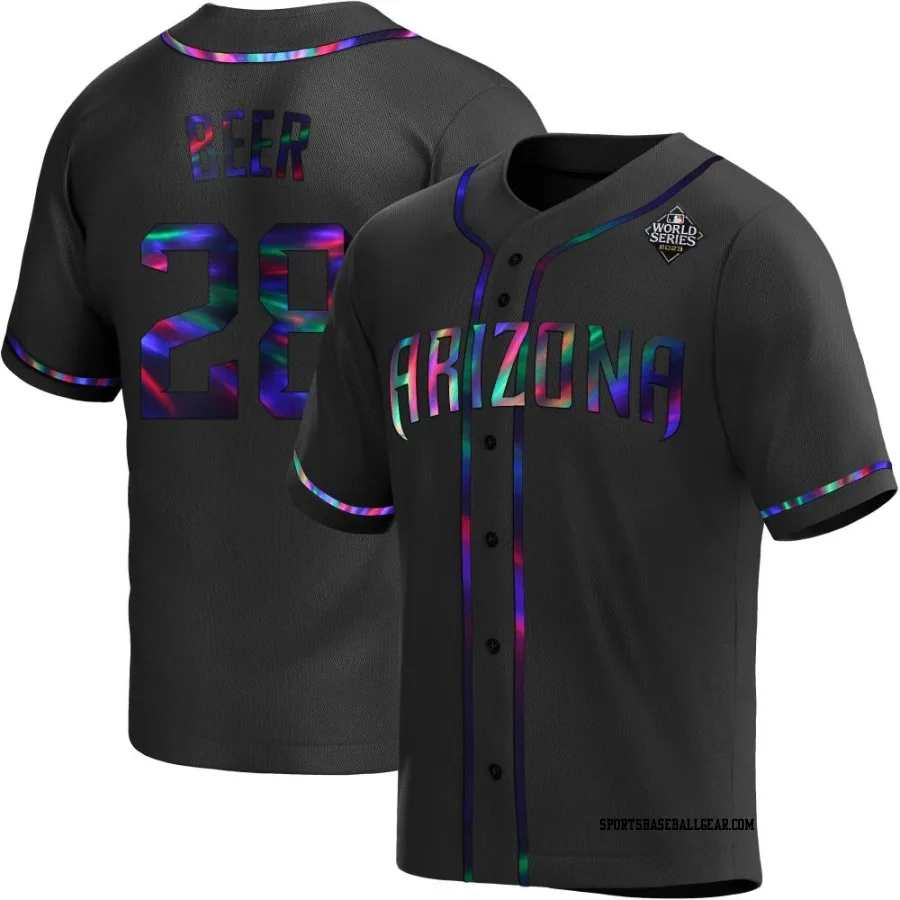 Seth Beer Youth Arizona Diamondbacks Black Holographic Replica Alternate 2023 World Series Jersey
