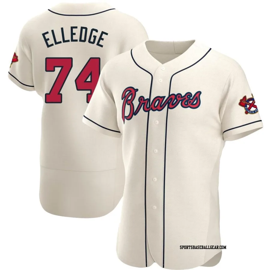 Seth Elledge Men's Atlanta Braves Cream Authentic Alternate Jersey