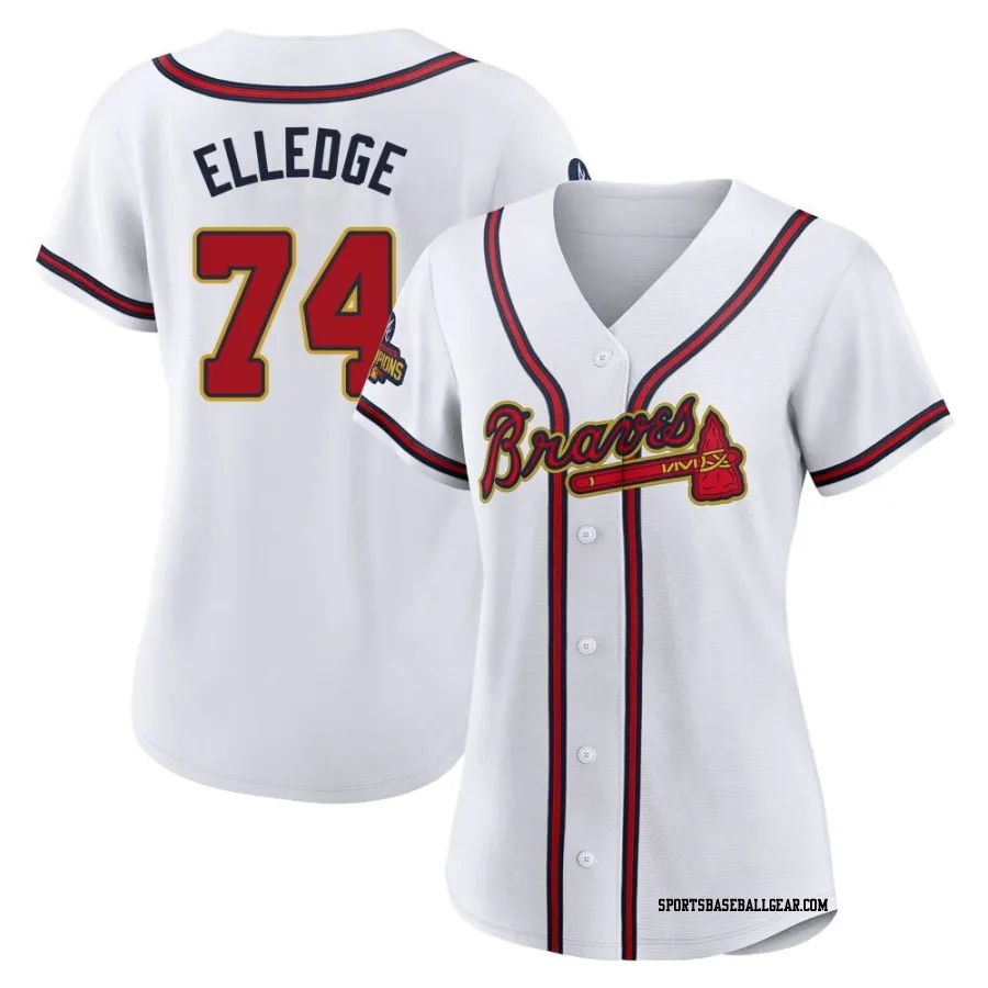 Seth Elledge Women's Atlanta Braves Gold Authentic White 2022 Program Jersey