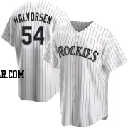 Seth Halvorsen Men's Colorado Rockies White Replica Home Jersey