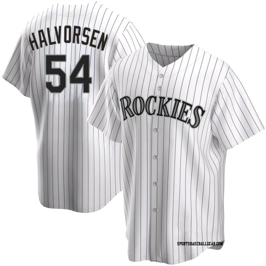Seth Halvorsen Men's Colorado Rockies White Replica Home Jersey