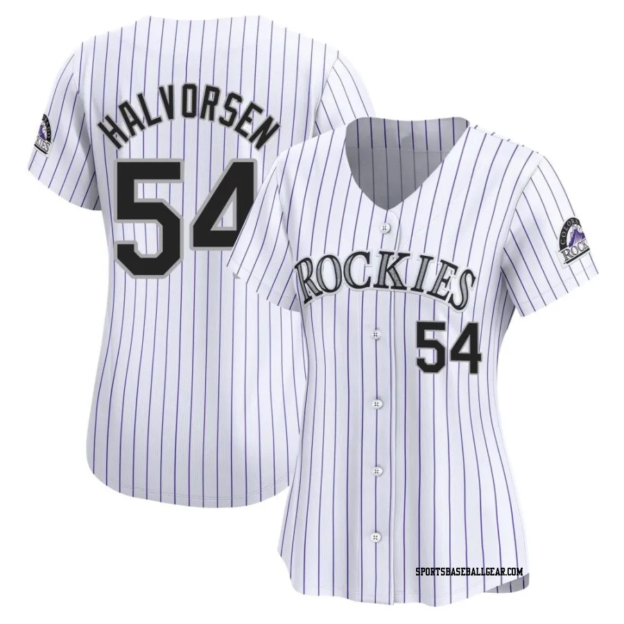 Seth Halvorsen Women's Colorado Rockies White Limited Home Jersey