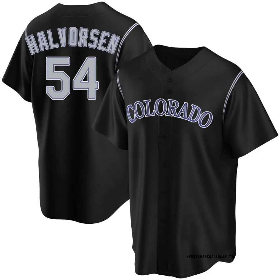 Seth Halvorsen Youth Colorado Rockies Black Replica Alternate Jersey