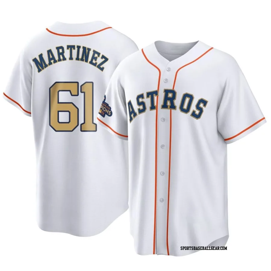 Seth Martinez Youth Houston Astros Gold Replica White 2023 Collection Jersey