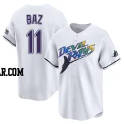 Shane Baz Men's Tampa Bay Rays White Limited Throwback Cooperstown Jersey