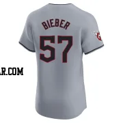 Shane Bieber Men's Cleveland Guardians Gray Elite Road Jersey
