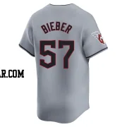 Shane Bieber Men's Cleveland Guardians Gray Limited Road Jersey