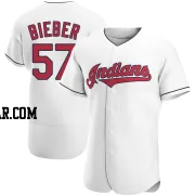 Shane Bieber Men's Cleveland Guardians White Authentic Home Jersey