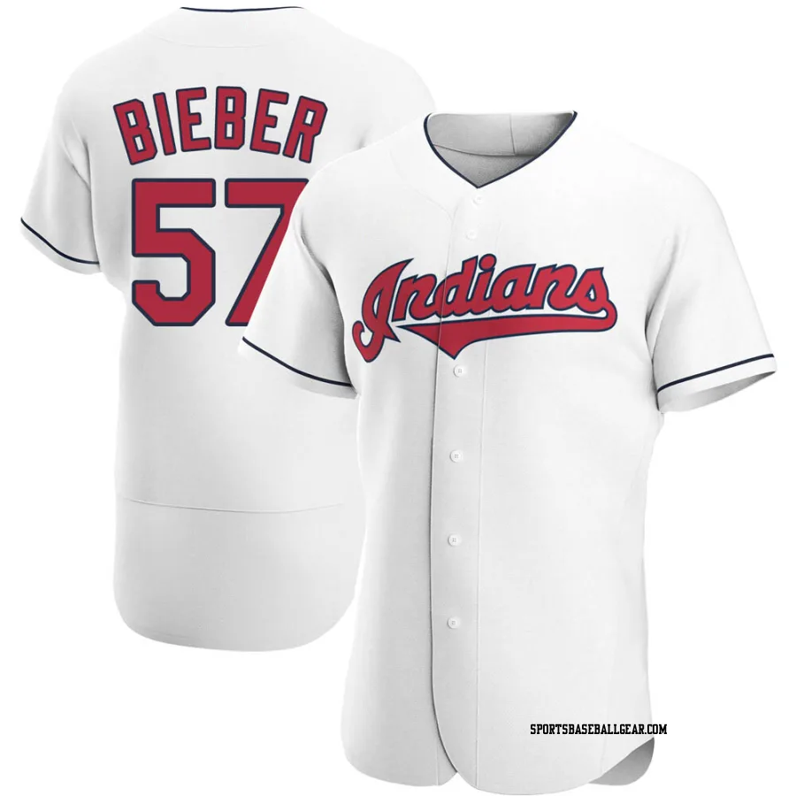 Shane Bieber Men's Cleveland Guardians White Authentic Home Jersey
