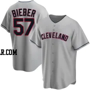 Shane Bieber Youth Cleveland Guardians Gray Replica Road Jersey