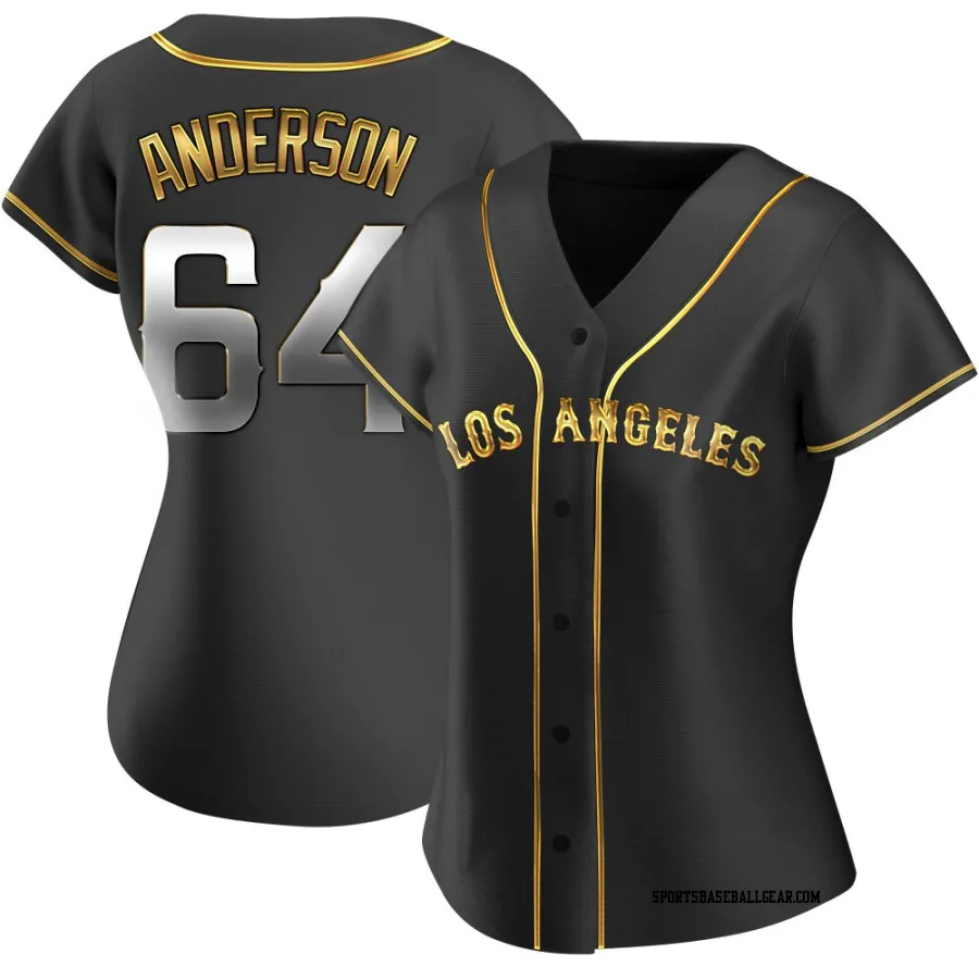 Shaun Anderson Women's Los Angeles Angels Black Golden Replica Alternate Jersey