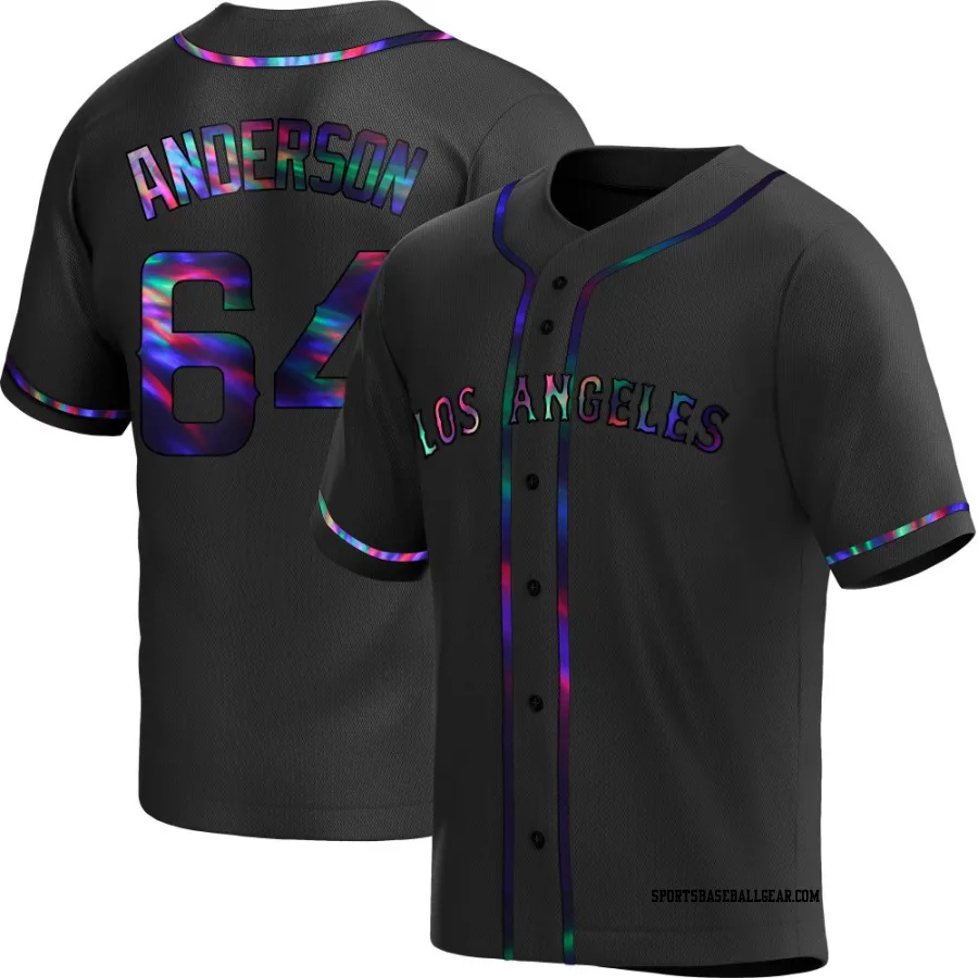 Shaun Anderson Youth Los Angeles Angels Black Holographic Replica Alternate Jersey